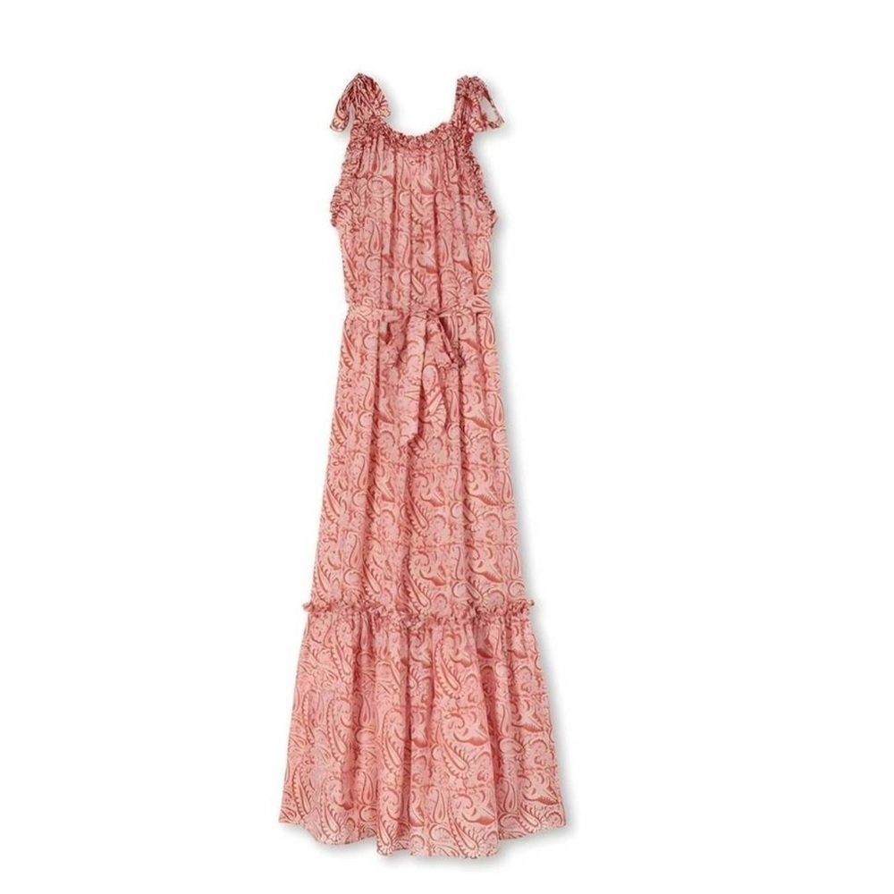 Hannah Artwear Elara Aubrie Maxi Dress Size 0 NWT 100% Silk Pink Paisley Boho - Picture 8 of 13